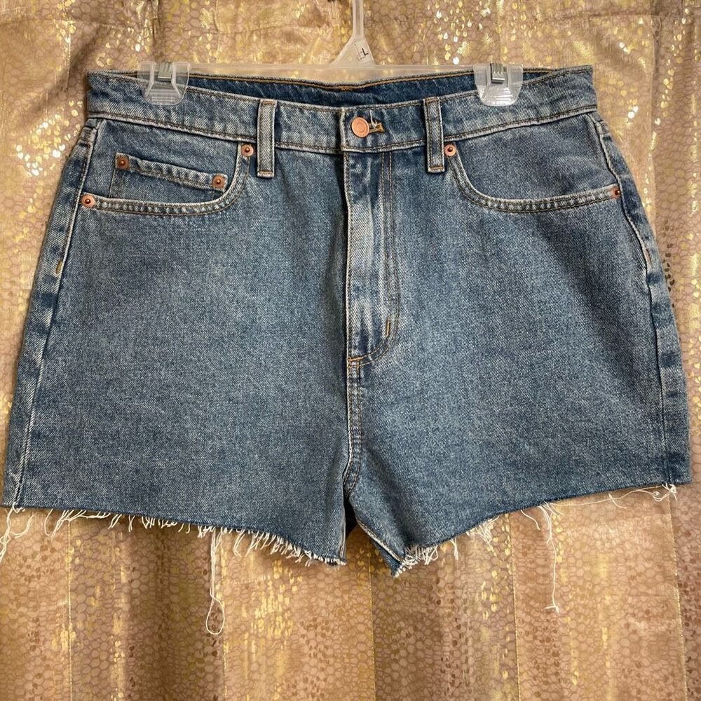 PINK Victoria's Secret High Rise Cut Off Blue Jean Shorts Size 30 NWT